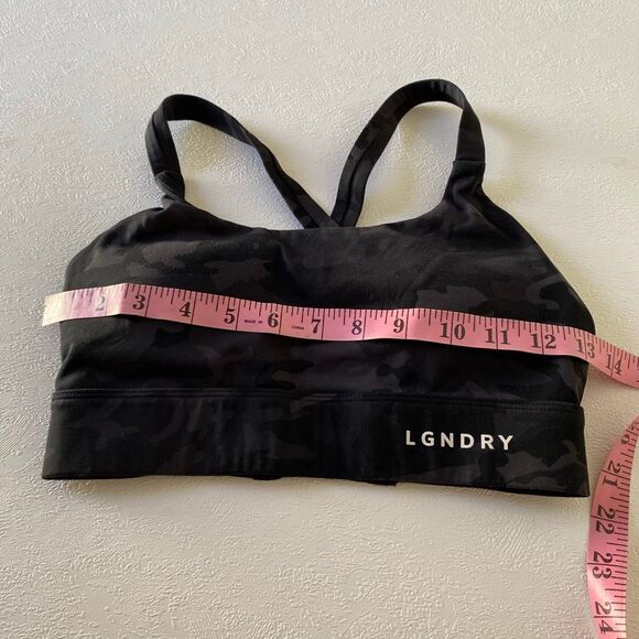 LGNDRY Black Camo Sports Bra Women’s XS Crossback Activewear - Picture 4 of 7